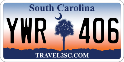 SC license plate YWR406