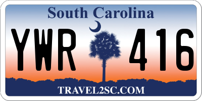 SC license plate YWR416