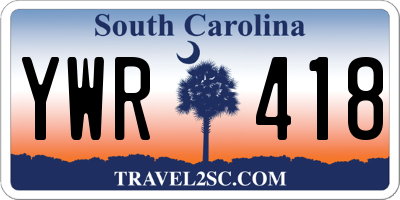 SC license plate YWR418