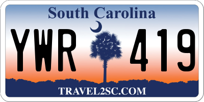 SC license plate YWR419