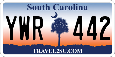 SC license plate YWR442