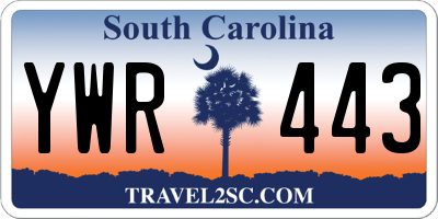 SC license plate YWR443
