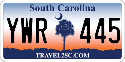 SC license plate YWR445