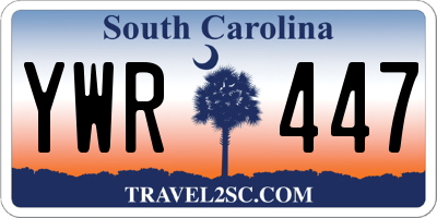 SC license plate YWR447