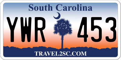 SC license plate YWR453