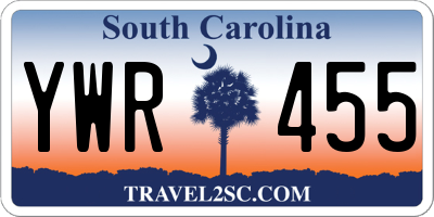 SC license plate YWR455