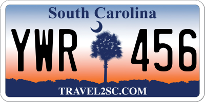 SC license plate YWR456
