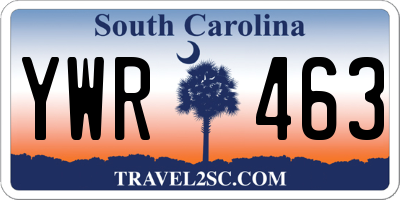 SC license plate YWR463