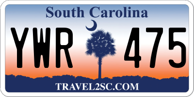 SC license plate YWR475