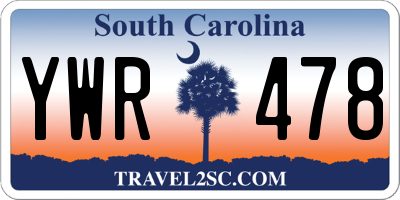 SC license plate YWR478
