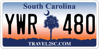 SC license plate YWR480