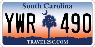 SC license plate YWR490