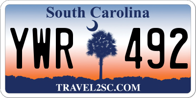 SC license plate YWR492