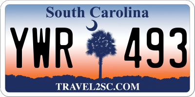 SC license plate YWR493