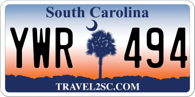 SC license plate YWR494