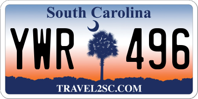 SC license plate YWR496