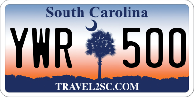 SC license plate YWR500