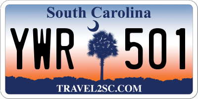 SC license plate YWR501