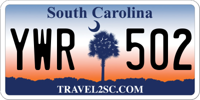 SC license plate YWR502