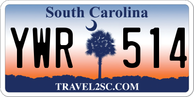 SC license plate YWR514