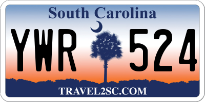 SC license plate YWR524
