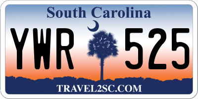 SC license plate YWR525
