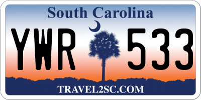 SC license plate YWR533