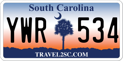 SC license plate YWR534