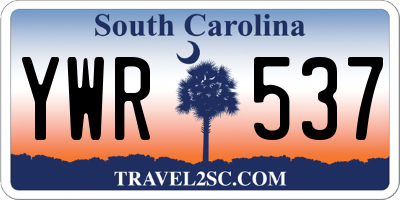 SC license plate YWR537