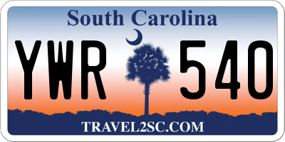 SC license plate YWR540