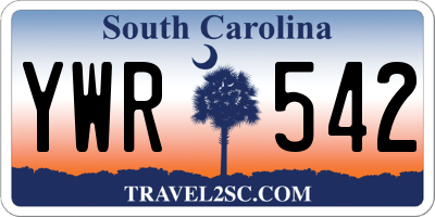 SC license plate YWR542