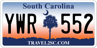 SC license plate YWR552