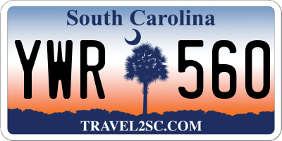 SC license plate YWR560