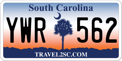 SC license plate YWR562