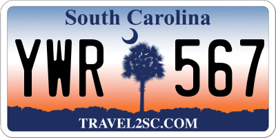 SC license plate YWR567