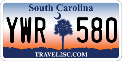 SC license plate YWR580