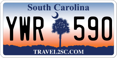 SC license plate YWR590