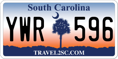 SC license plate YWR596