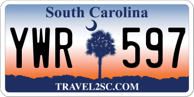 SC license plate YWR597