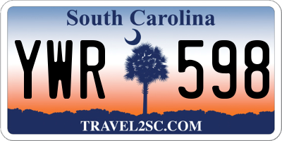 SC license plate YWR598