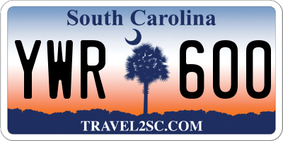 SC license plate YWR600