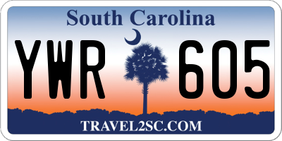 SC license plate YWR605