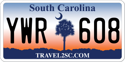 SC license plate YWR608