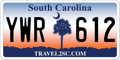 SC license plate YWR612