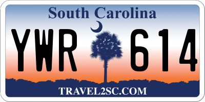 SC license plate YWR614