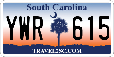 SC license plate YWR615