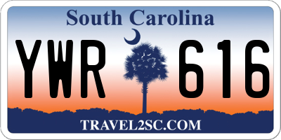 SC license plate YWR616