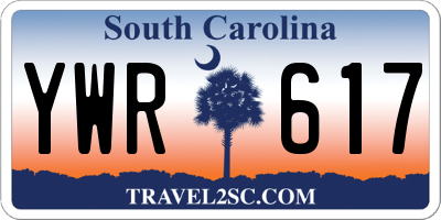 SC license plate YWR617