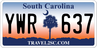 SC license plate YWR637