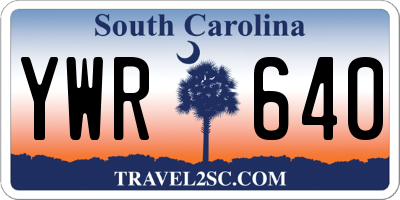 SC license plate YWR640